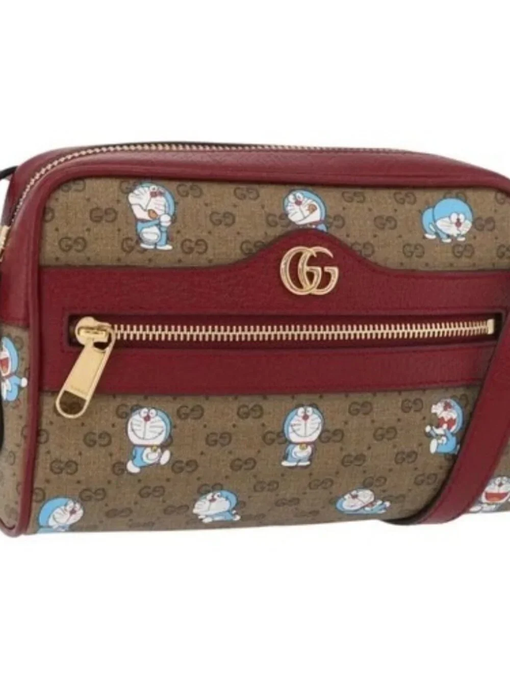 GUCCI Micro GG Supreme Doraemon x Fujiko-Pro Bag PVC Beige 647784 Auth 167167SM